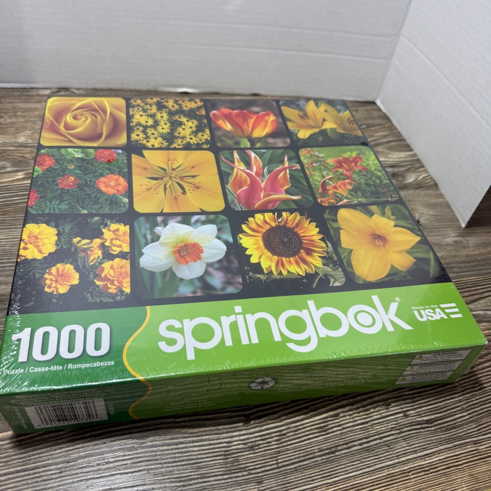 Springbok 1000 Piece Jigsaw Puzzle Flowers Floral Collage 33-10734 Made in USA
